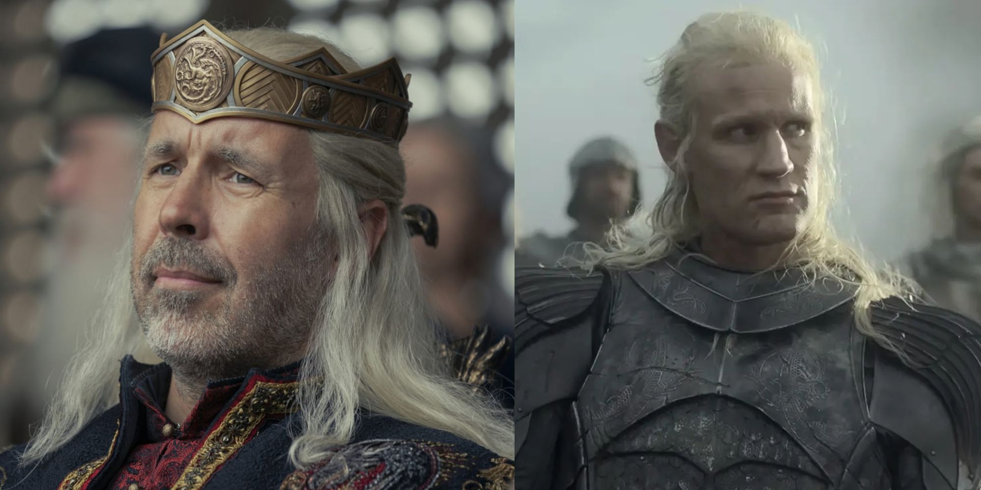Paddy Considine como Rei Viserys;  Matt Smith como Daemon Targaryen