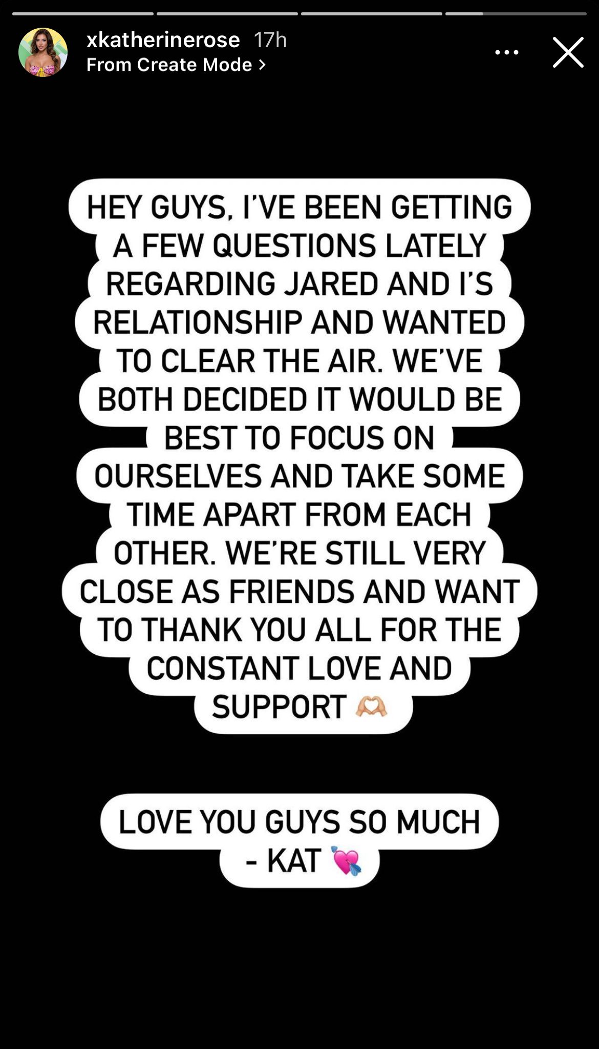 Love Island USA Kat Rose And Jared Hassim Announce Split