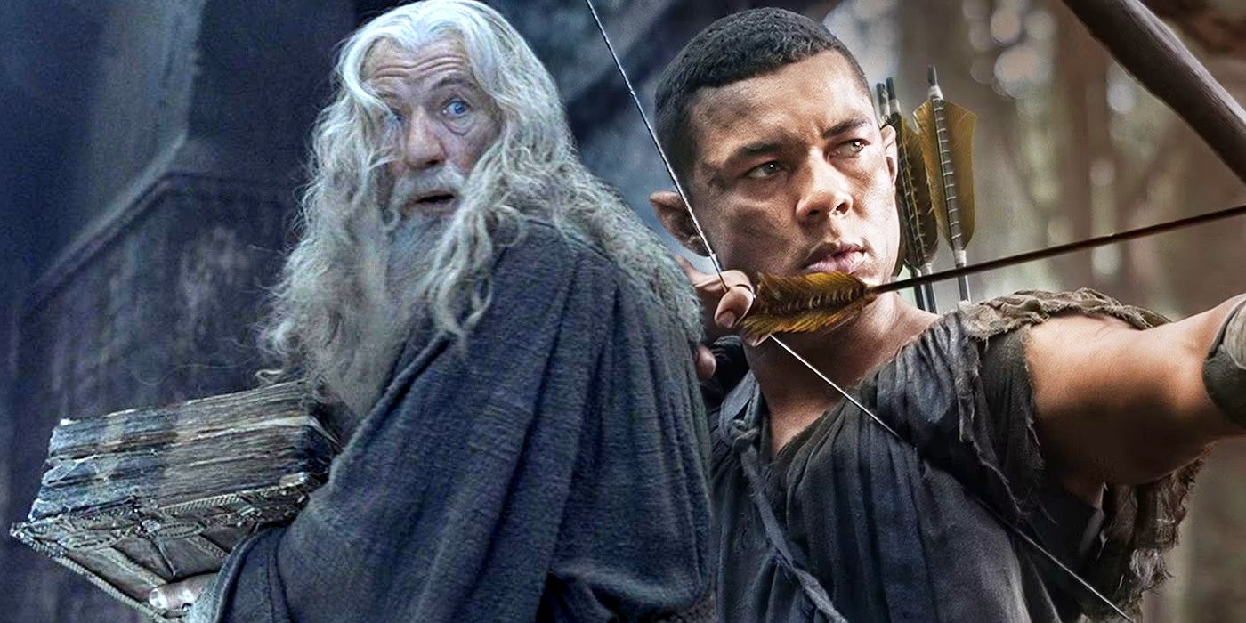 Ian McKellen as Gandalf in Lord of the Rings and Ismael Cruz Cordova as Arondir in Rings of Power