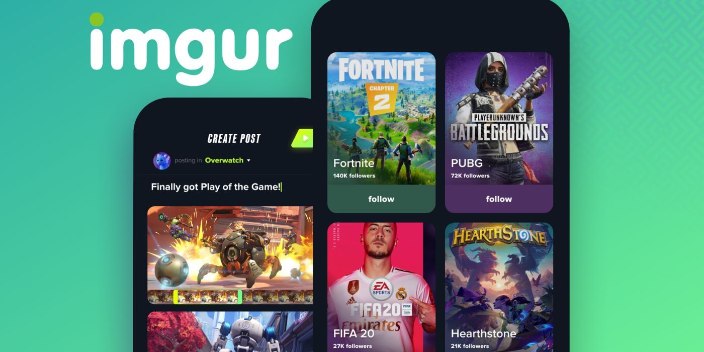Two smartphones showing the Imgur app.