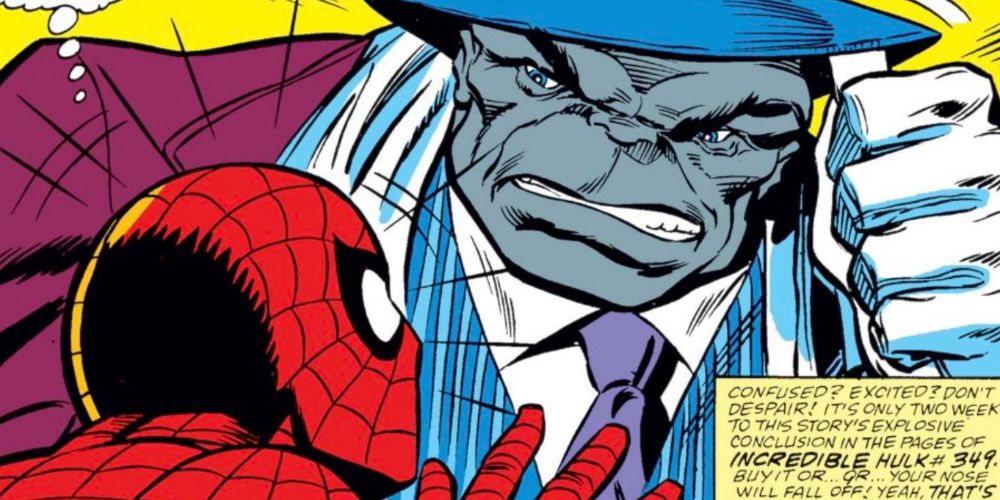 Spider-Man fights Hulk in Incredible Hulk (Vol 1) #349