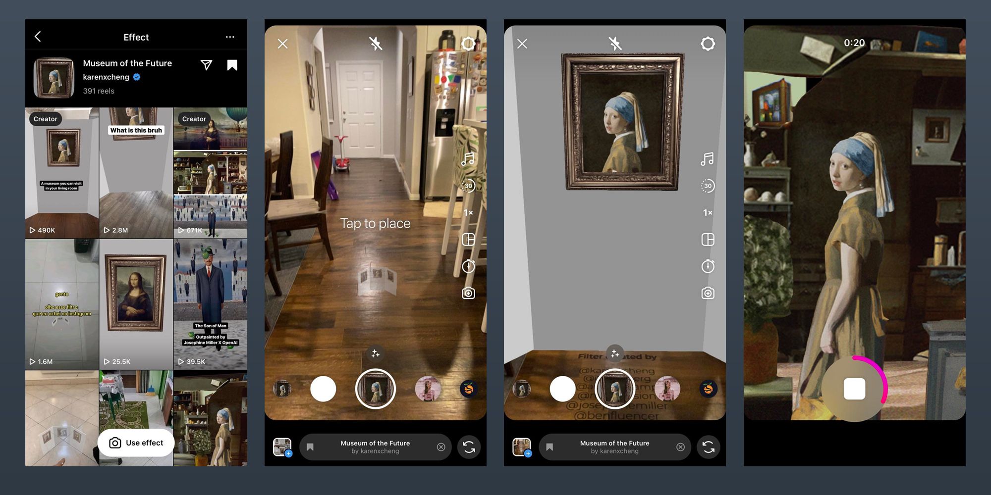 Instagram Museum of the Future Filter Effect pages