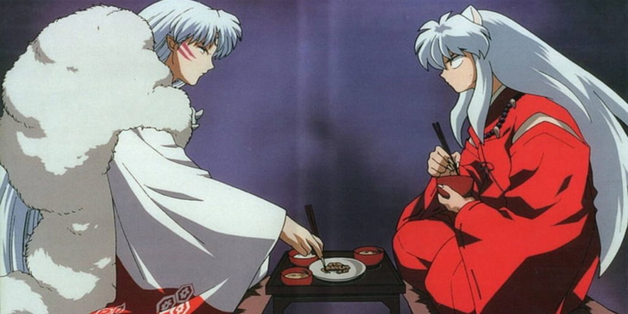 Inuyasha and Sesshomaru eating together