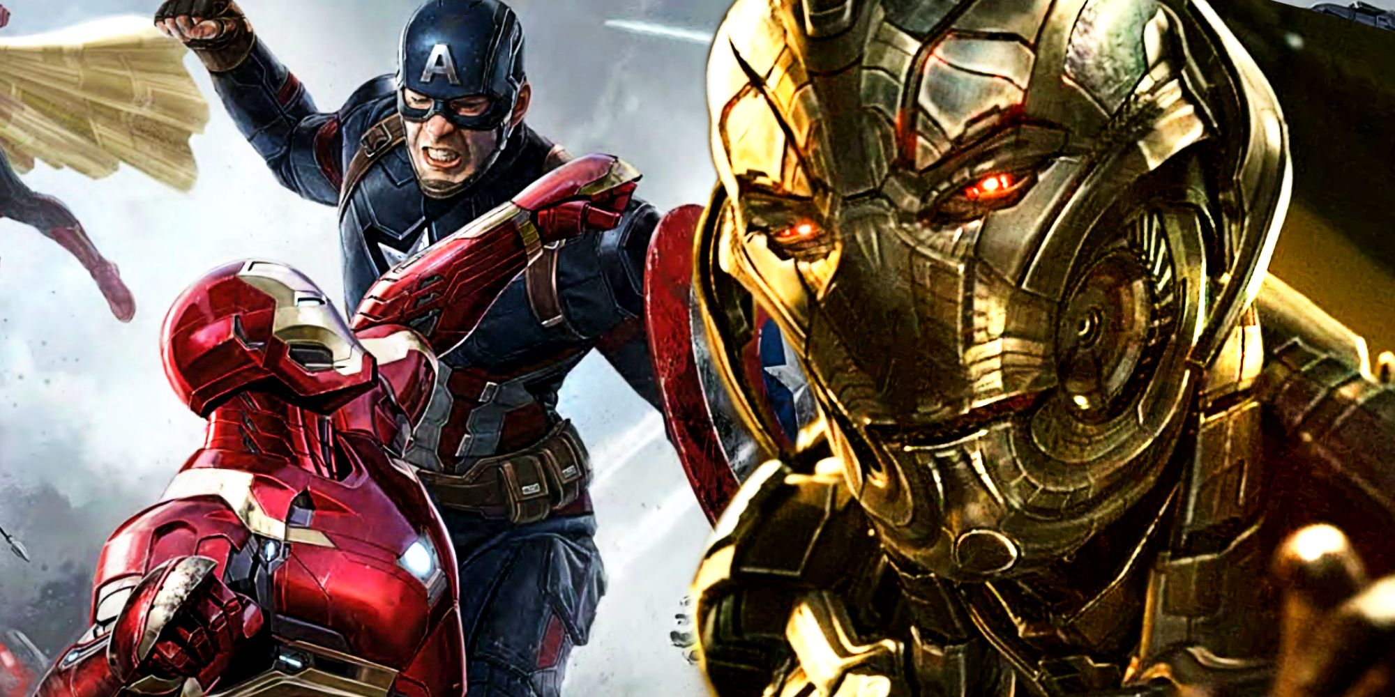 Homem de Ferro vs Capitão América em Guerra Civil e MCU Ultron