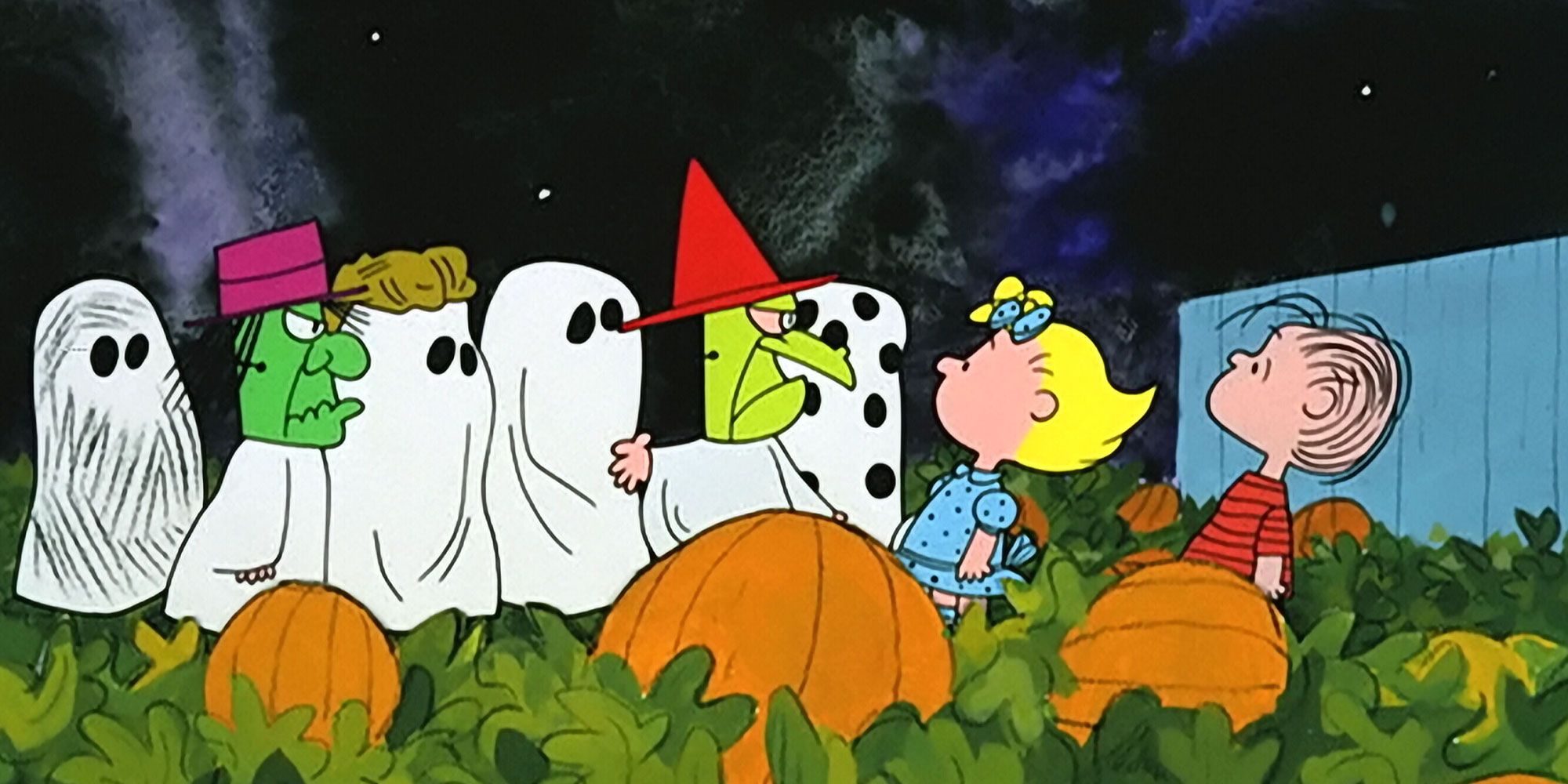 Characters in costume in It&rsquo;s the Great Pumpkin, Charlie Brown