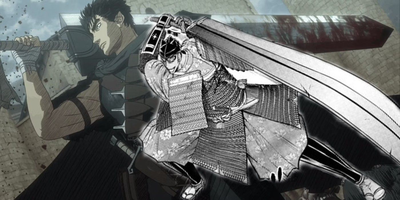 Iwamatsu and Guts with their large blades