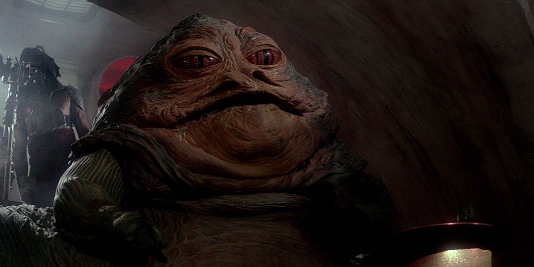 Jabba the Hutt em sua sala do trono em Return of the Jedi