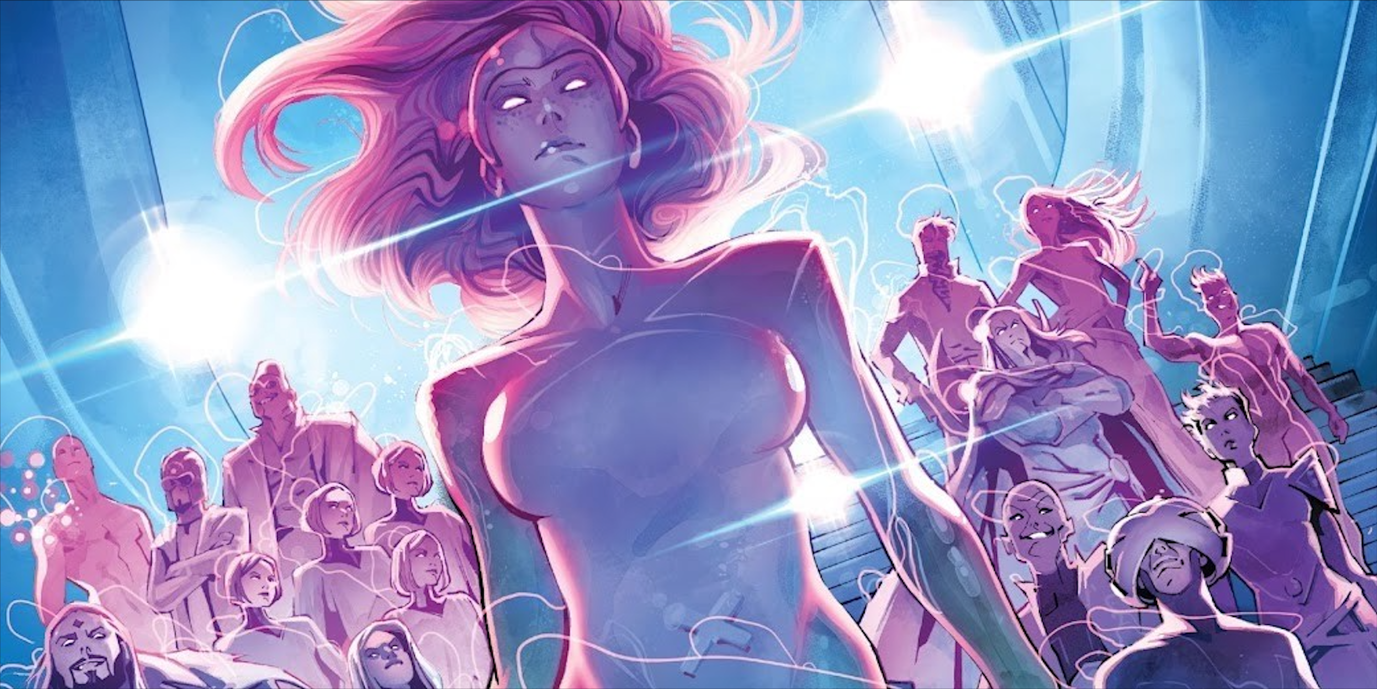 Jean Grey and the X-Men inside the Uni-Mind of the Eternals