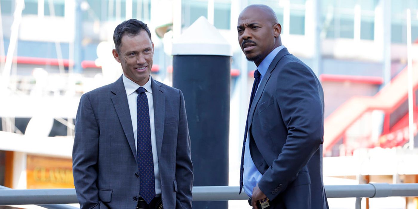 Jeffrey Donovan and Mehcad Brooks in Law and Order