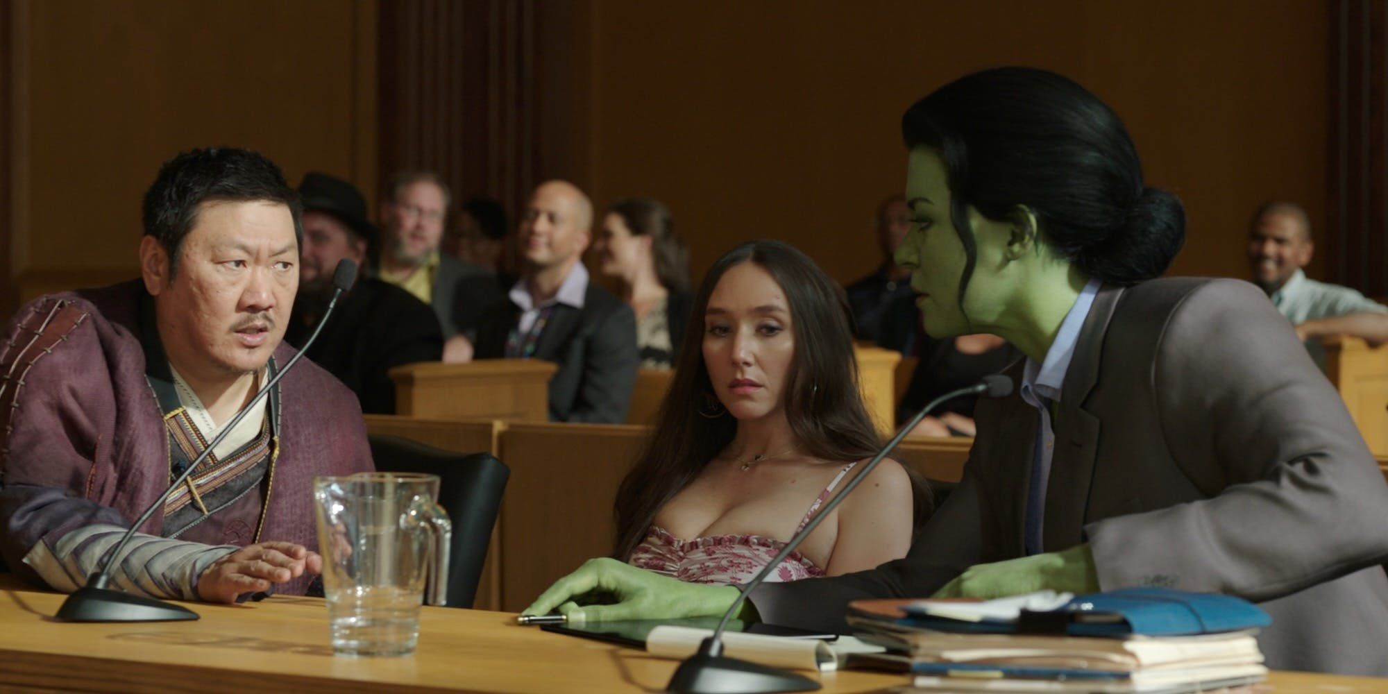 Jen, Wong, and Madisynn in court in She-Hulk Attorney at Law