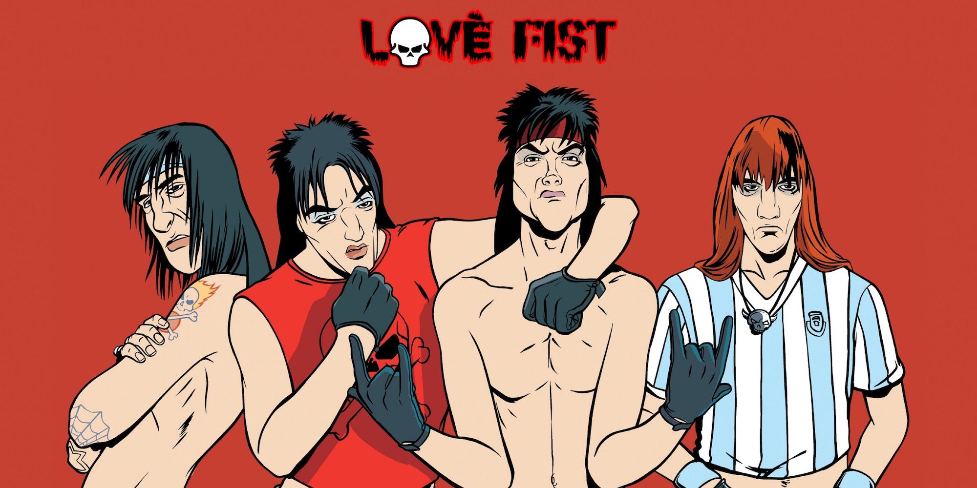 Arte de Jezz Torrent e sua banda, Love Fist, no GTA Vice City.