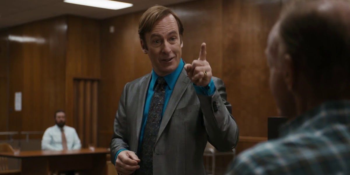 Jimmy defende um cliente no tribunal em Better Call Saul