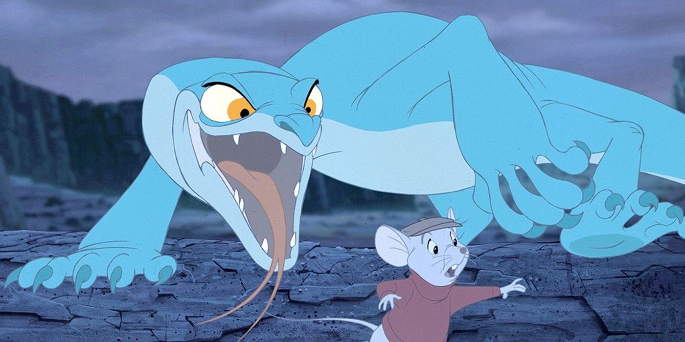 Joanna chases Bernard in the Rescuers.