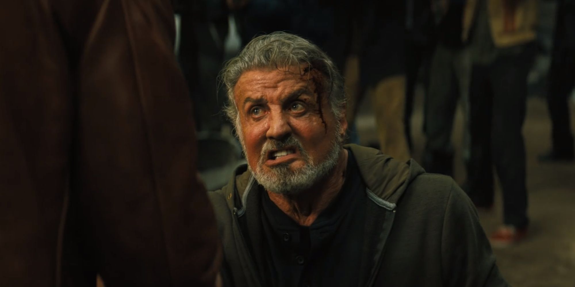 Sylvester Stallone as Joe Smith fighting Pilou Asbæk as Cyrus in Samaritan (2022)