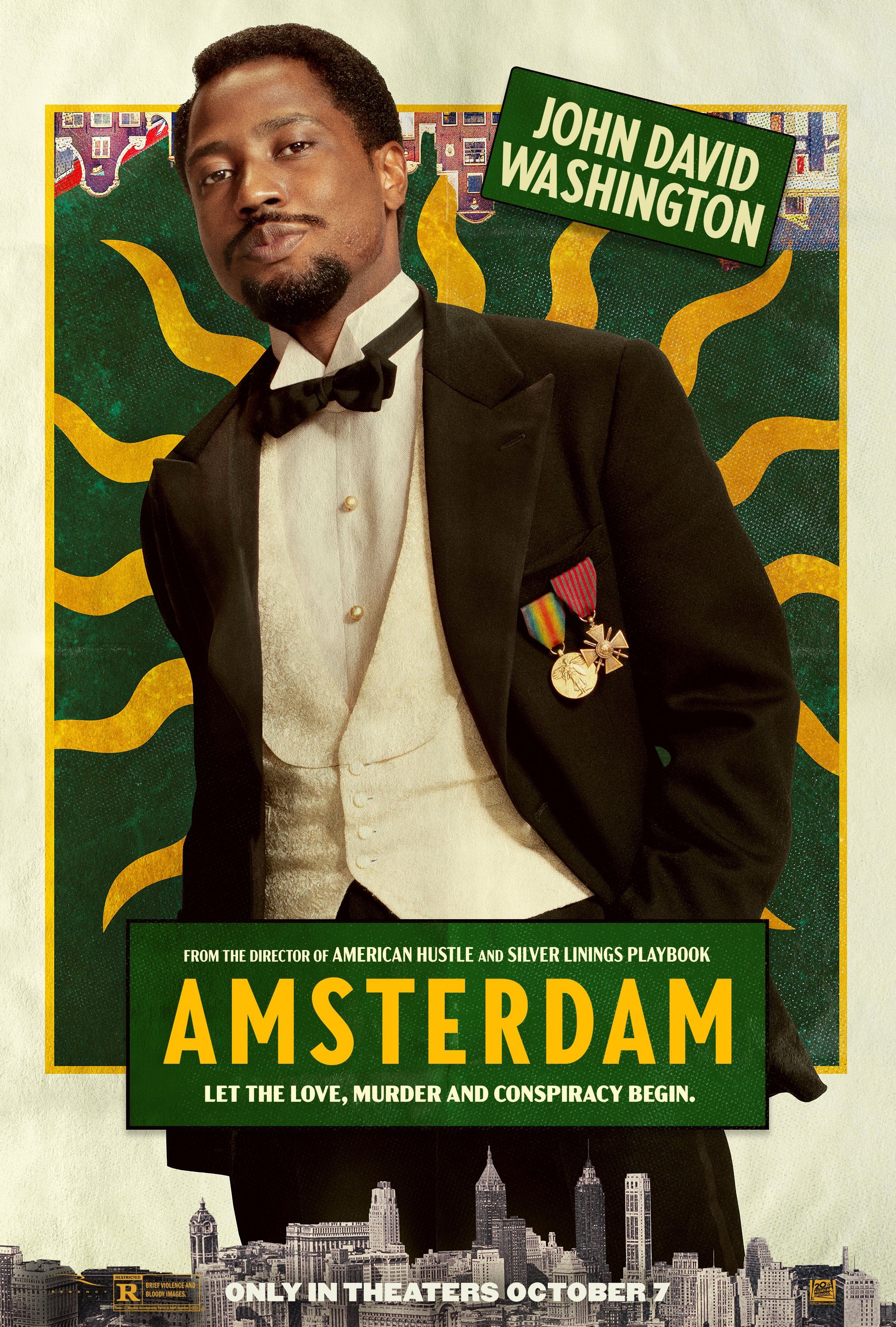 John David Washington in Amsterdam poster