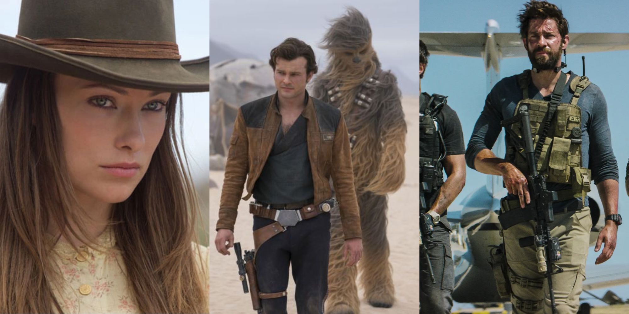 John Krasinski in 13 Hours, Olivia Wilde in Aliens and Cowboys, and Chewbacca in Solo