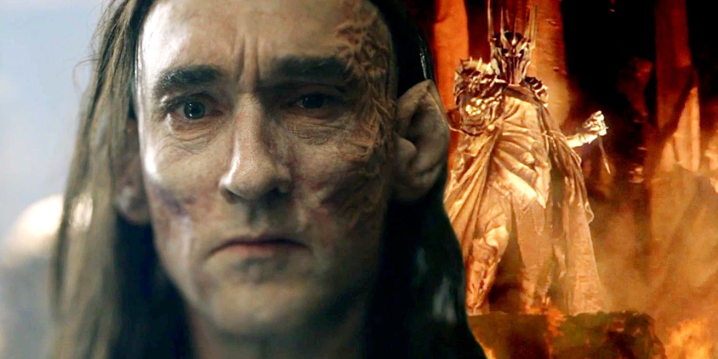 Joseph Mawle como Adar em Anéis de Poder e Sauron em Senhor dos Anéis