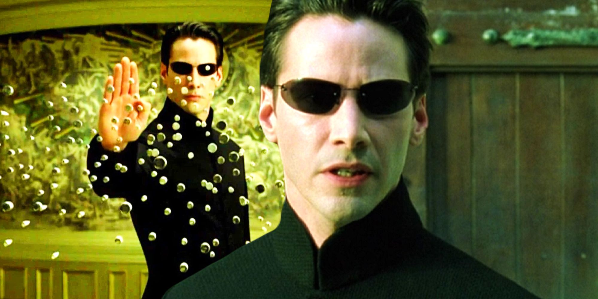 Keanu Reeves como Neo nos filmes Matrix