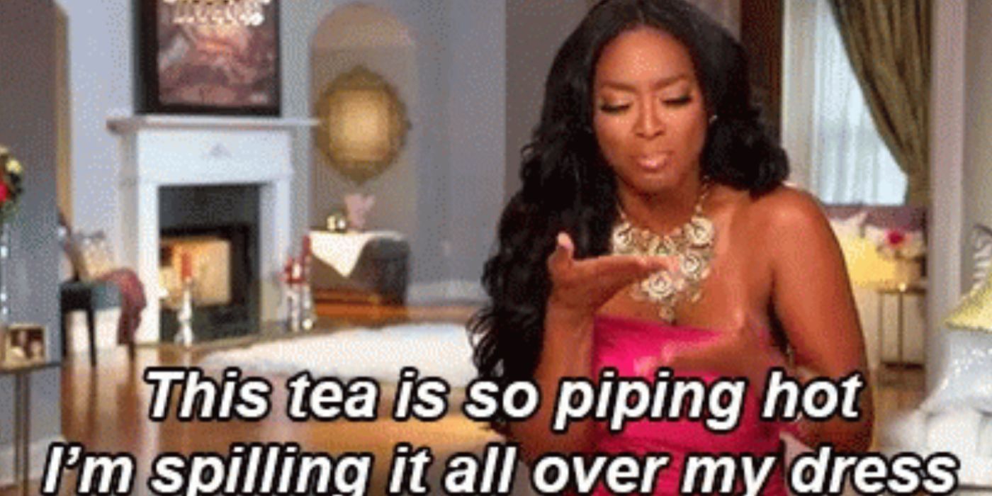 Kenya spilling tea in a confessional on RHOA