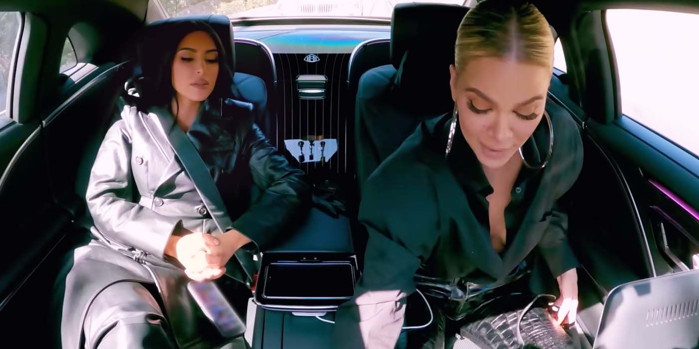Khloe Kardashian Kim Kardashian The Kardashians in car together