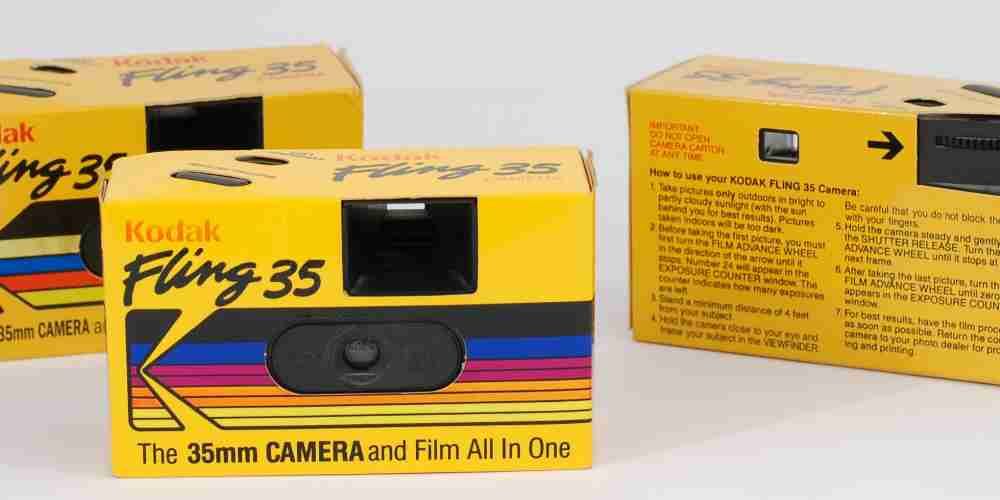 Several models of Kodak's camera the Fling.