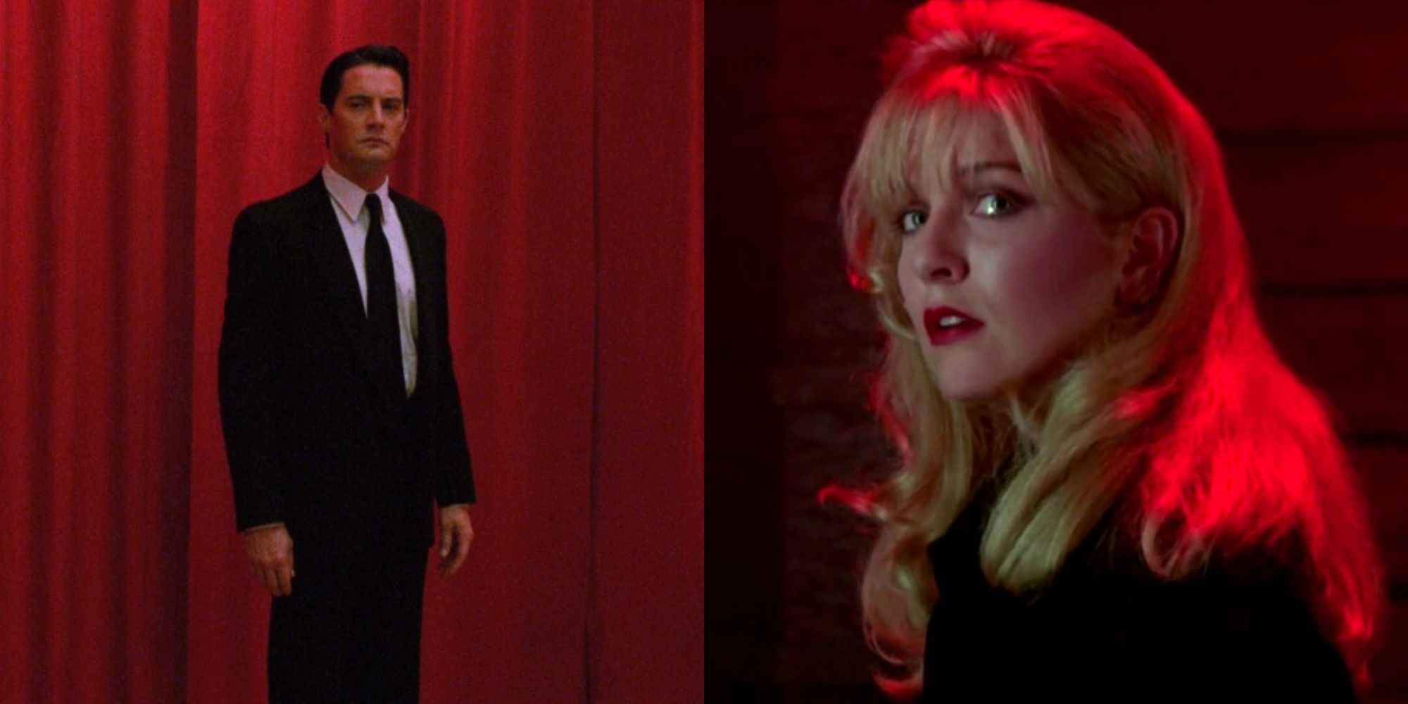 Split image showing Dale Cooper and Laura Palmer in Twin Peaks Fire Walk with Me