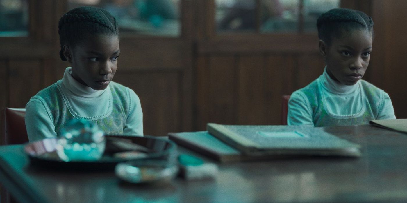 Leah Mondesir-Simmonds and Eva-Arianna Baxter as young June and Jennifer in The Silent Twins