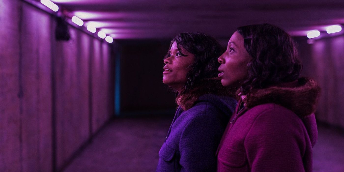 Letitia Wright and Tamara Lawrance in The Silent Twins