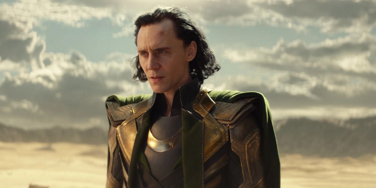 Loki standing in front of a cloudy sky