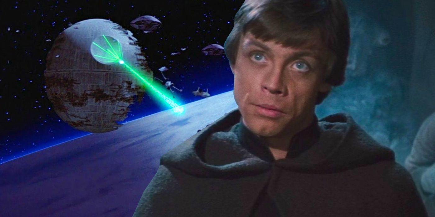 Luke Skywalker and Death Star II in Star Wars