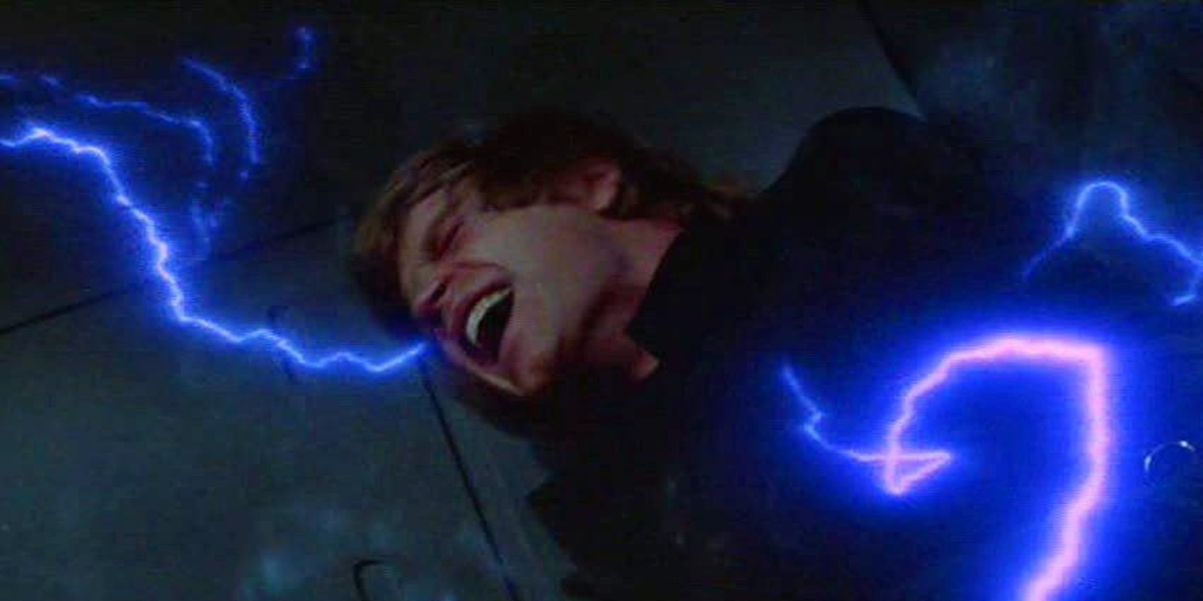 Luke is tortured by the Emperor in Return of the Jedi
