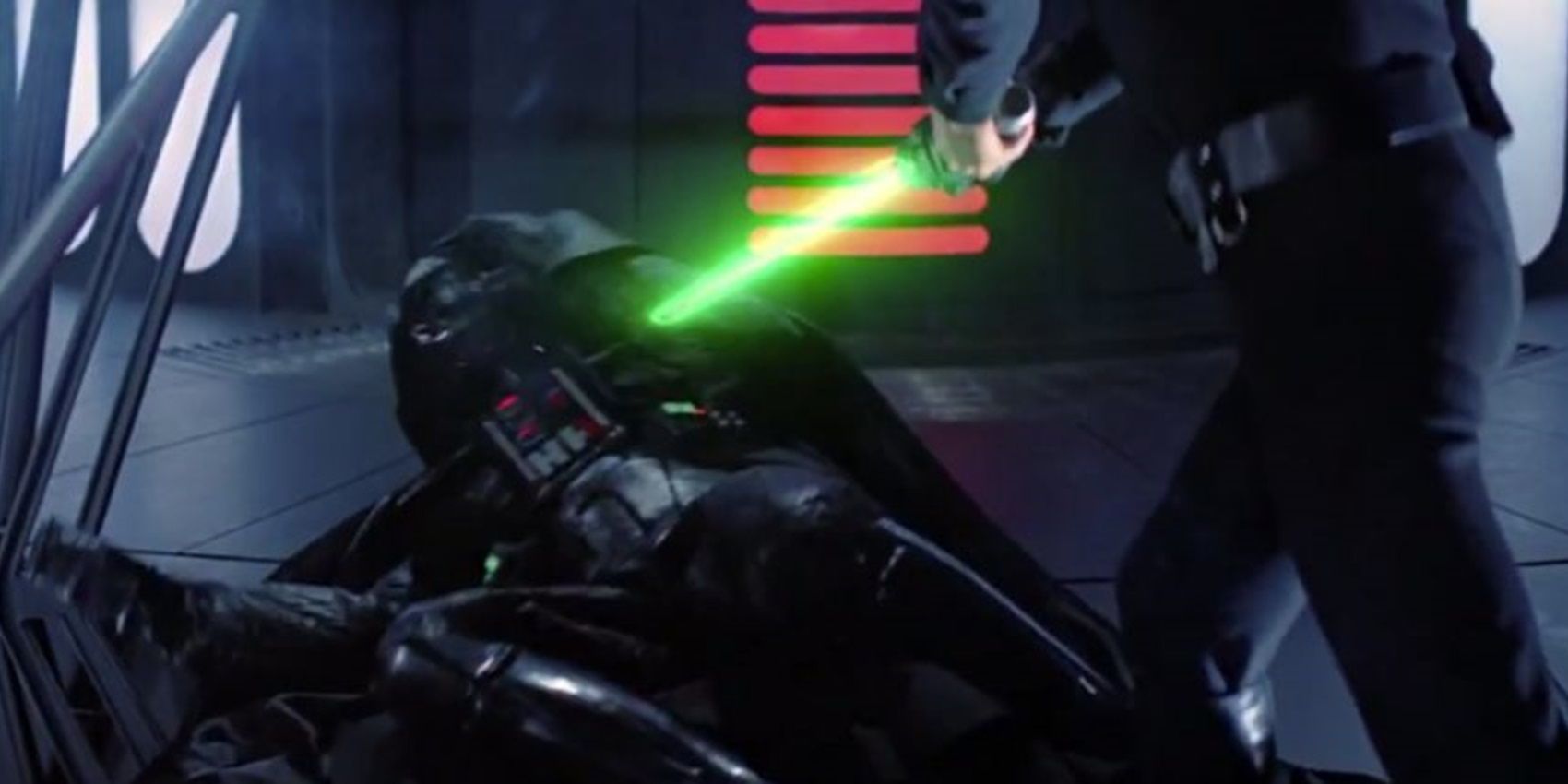 Luke overpowers Vader in Return of the Jedi
