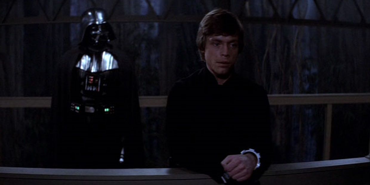 Luke talks to Vader on Endor in Return of the Jedi