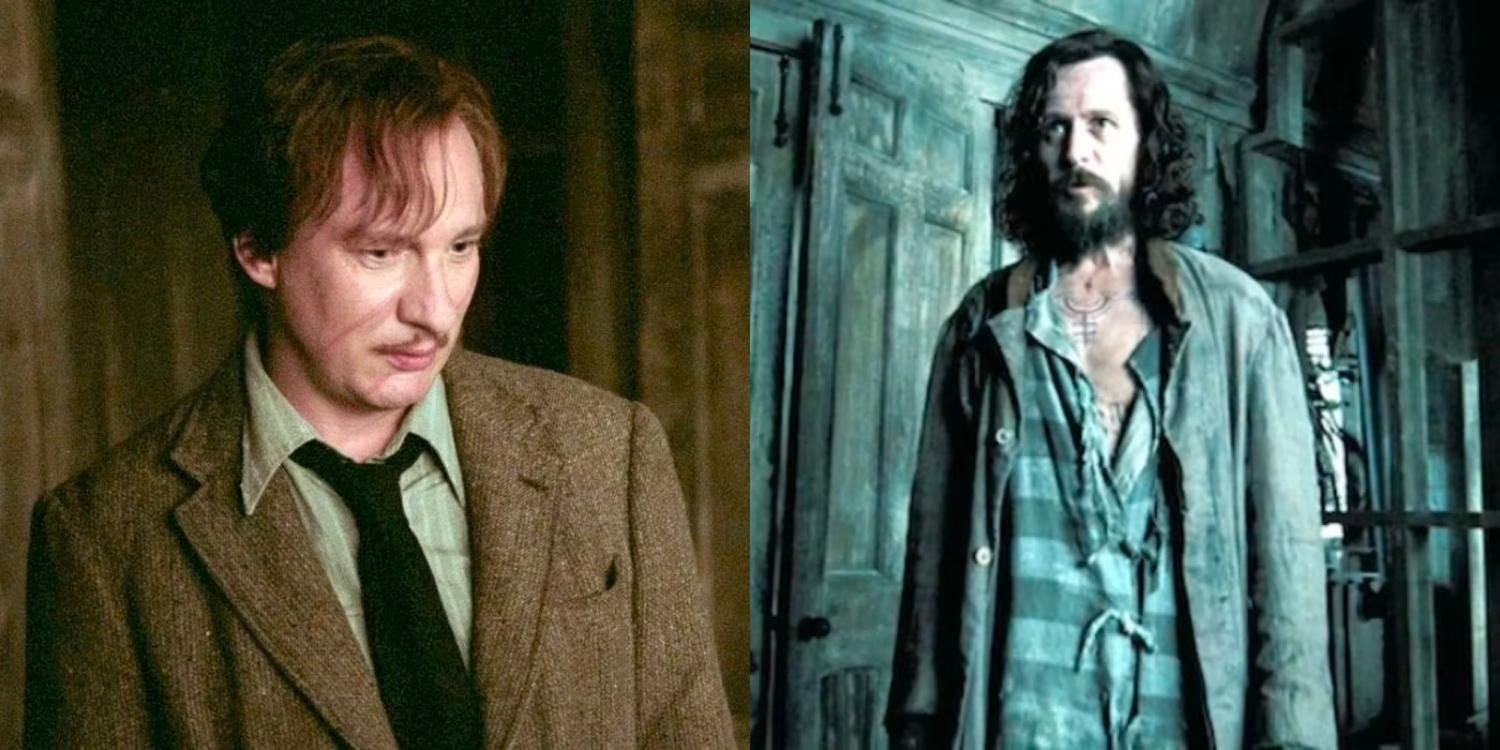 Lupin and Sirius looking angry in two images