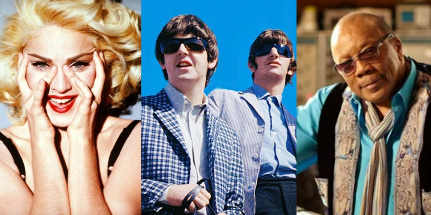 Madonna, Paul McCartney, Ringo Starr and Quincy Jones Split Image