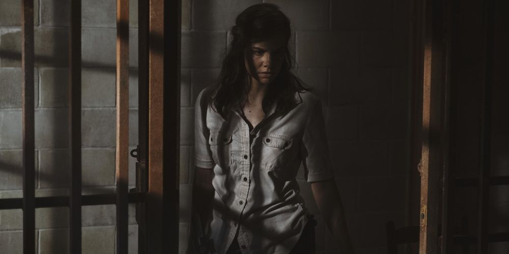 Maggie em uma cela de prisão em The Walking Dead 