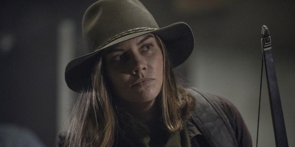 Maggie wearing a hat in The Walking Dead