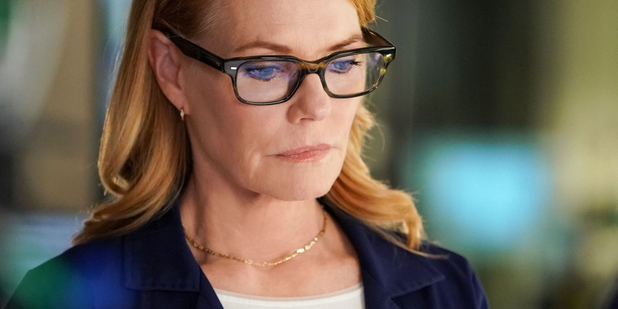 A closeup of Marg Helgenberger as Catherine Willows in CSI Vegas