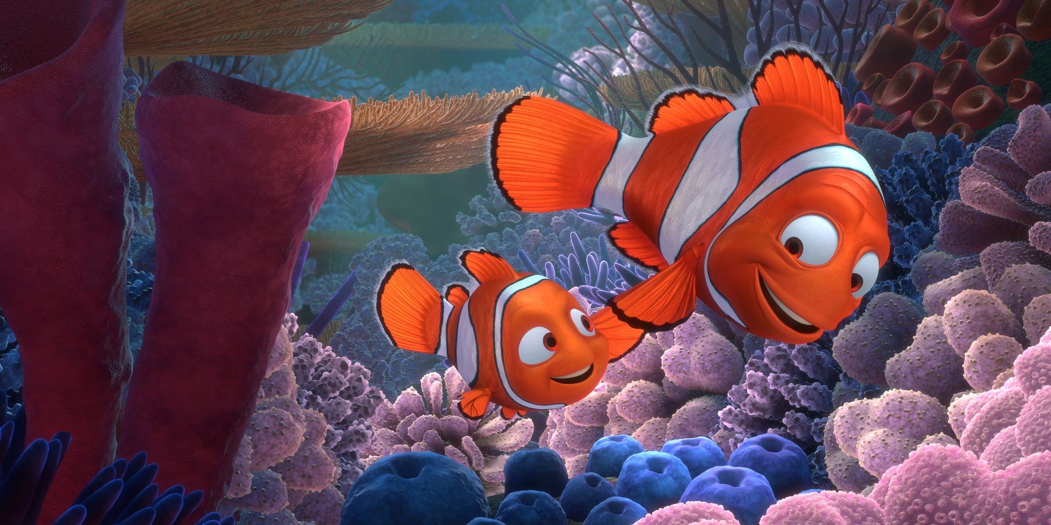 Marlin swimming with Nemo in Finding Nemo