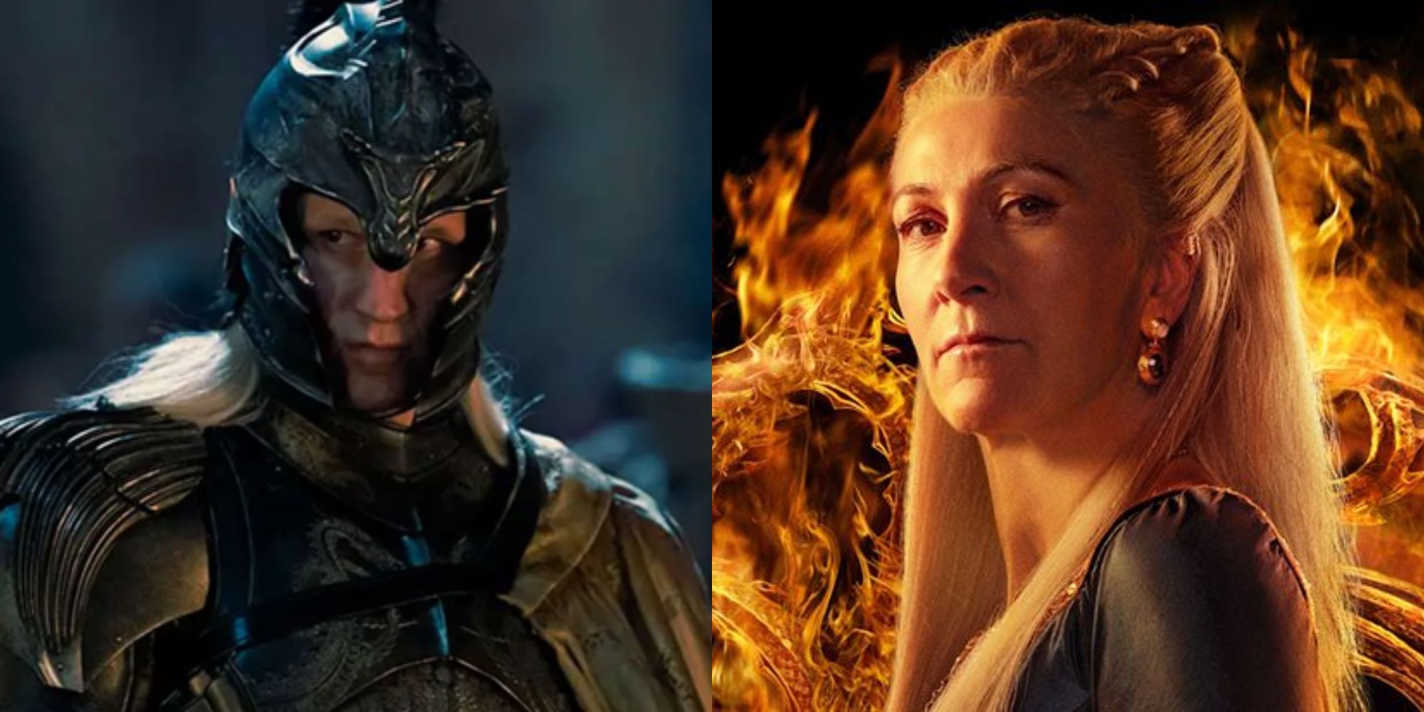 Split image showing Daemon and Rhaenys in House of the Dragon.