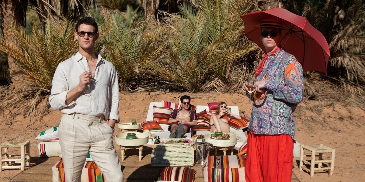 Matt Smith at the beach with friends in The Forgiven 