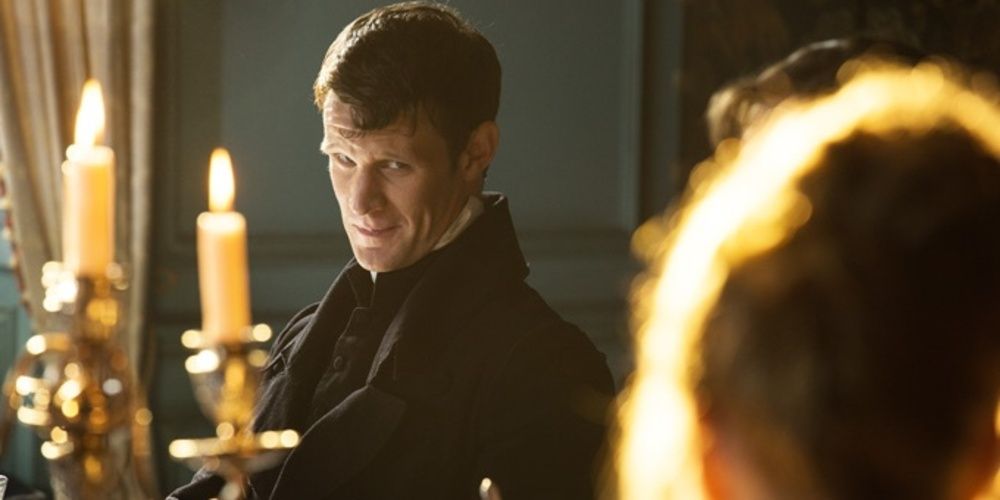 Matt Smith smiling at Lily Collins from afar in Pride and Prejudice and Zombies