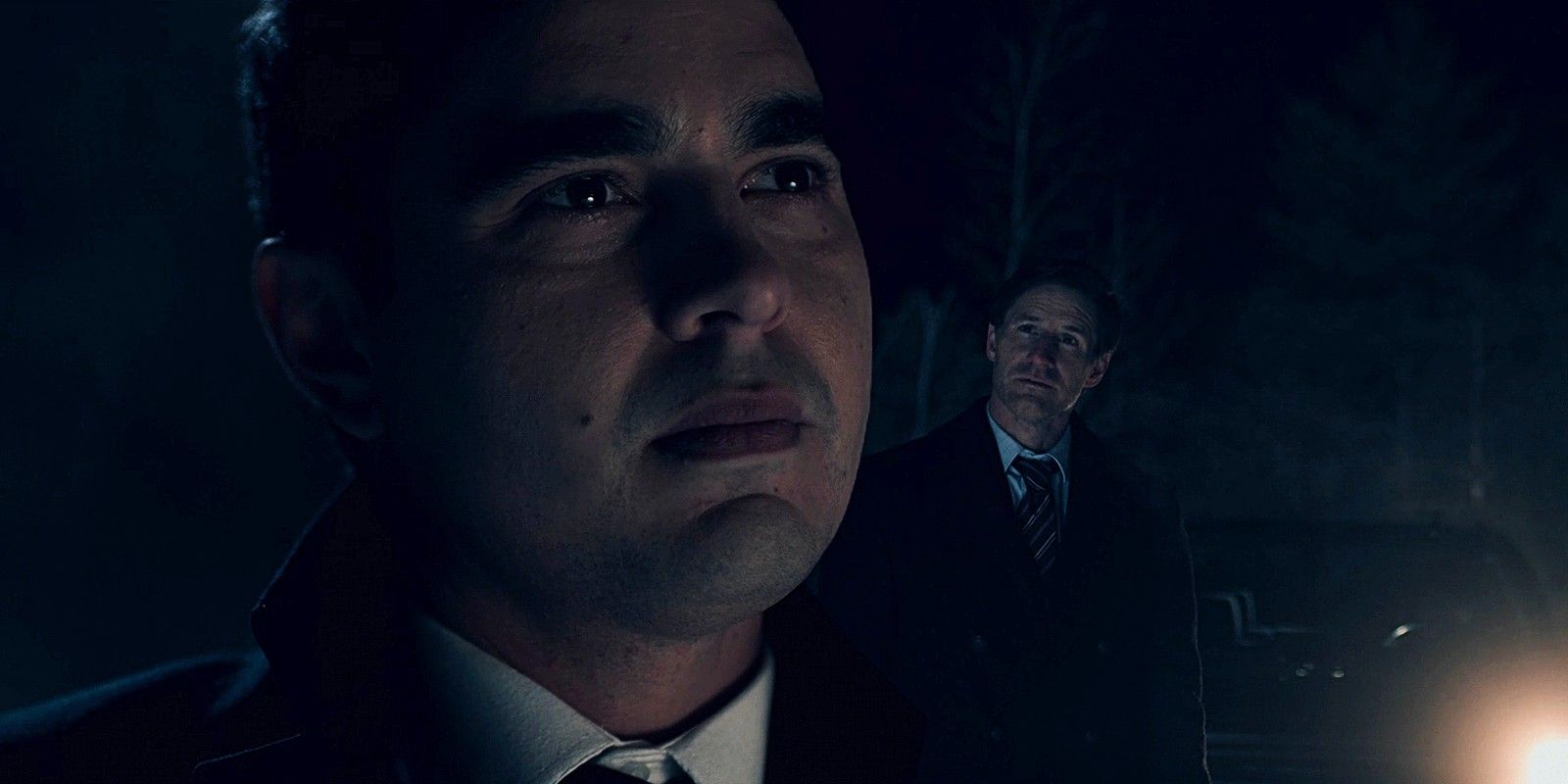 Max Minghella as Nick Blaine and Sam Jaeger as Mark Tuello in The Handmaid&rsquo;s Tale.