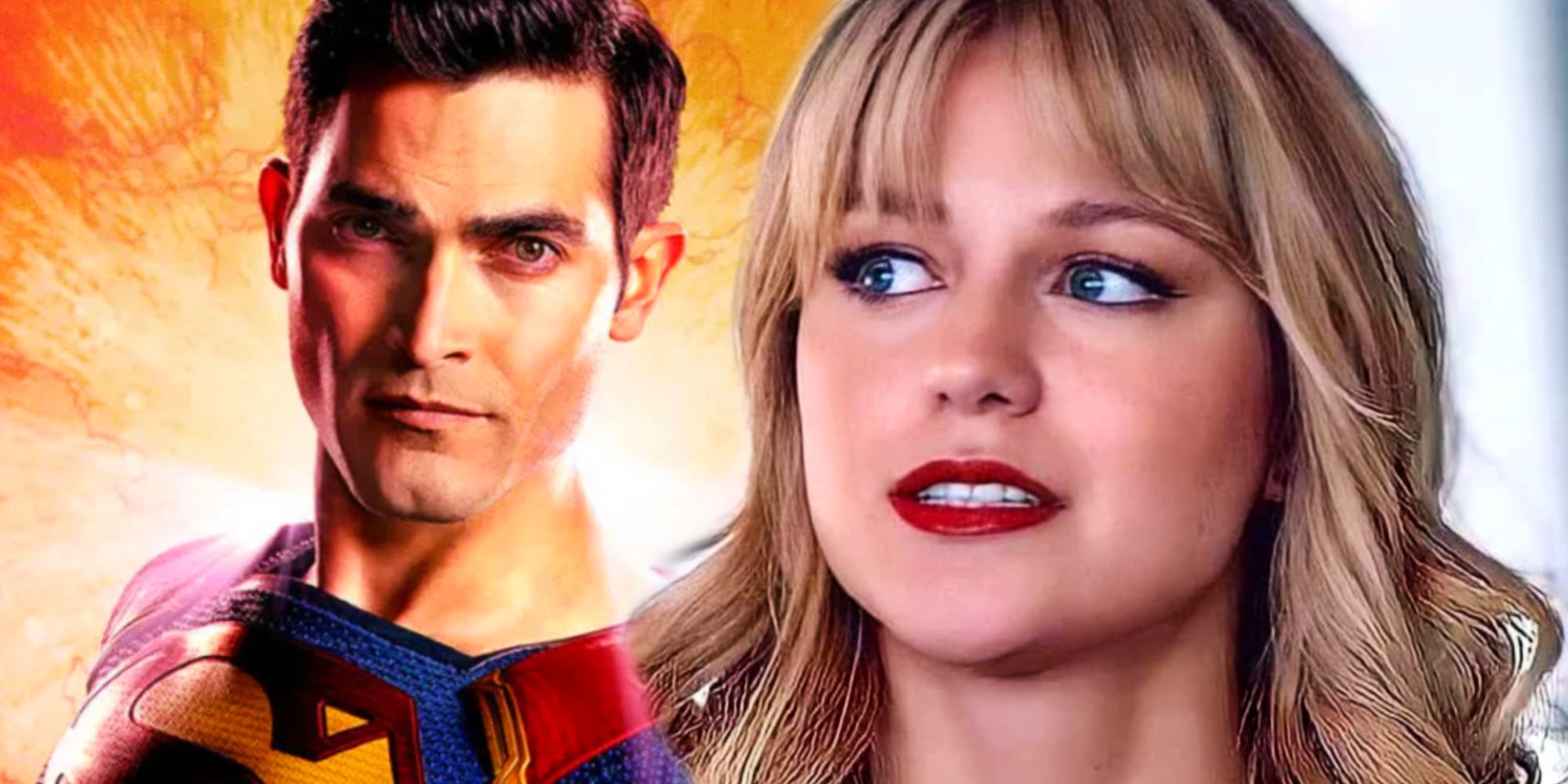 Melissa Benoist as Supergirl and Tyler Hoechlin's Superman in The CW Arrowverse