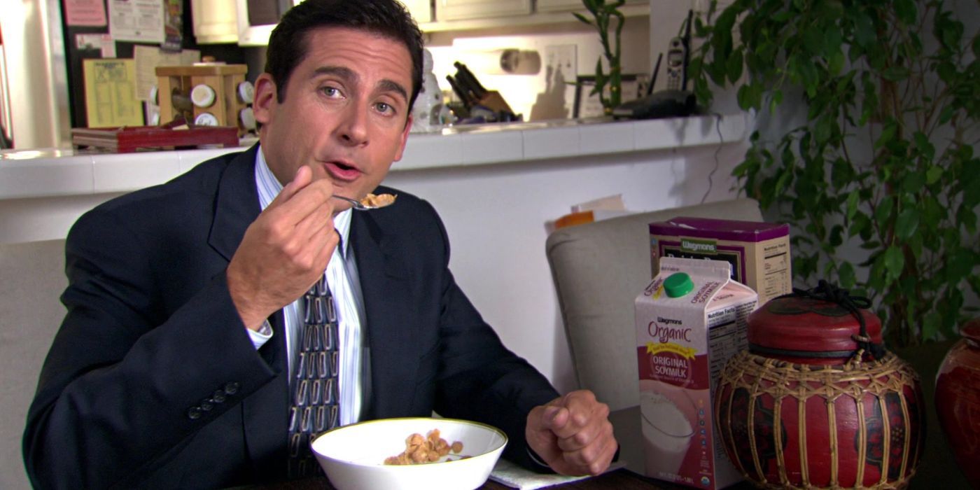 Michael eating cereal on The Office
