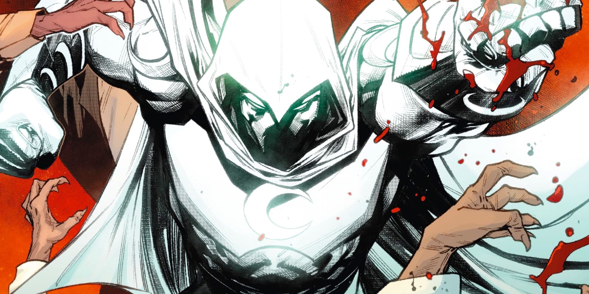 An image of Moon Knight fighting Vampires in Marvel Comics