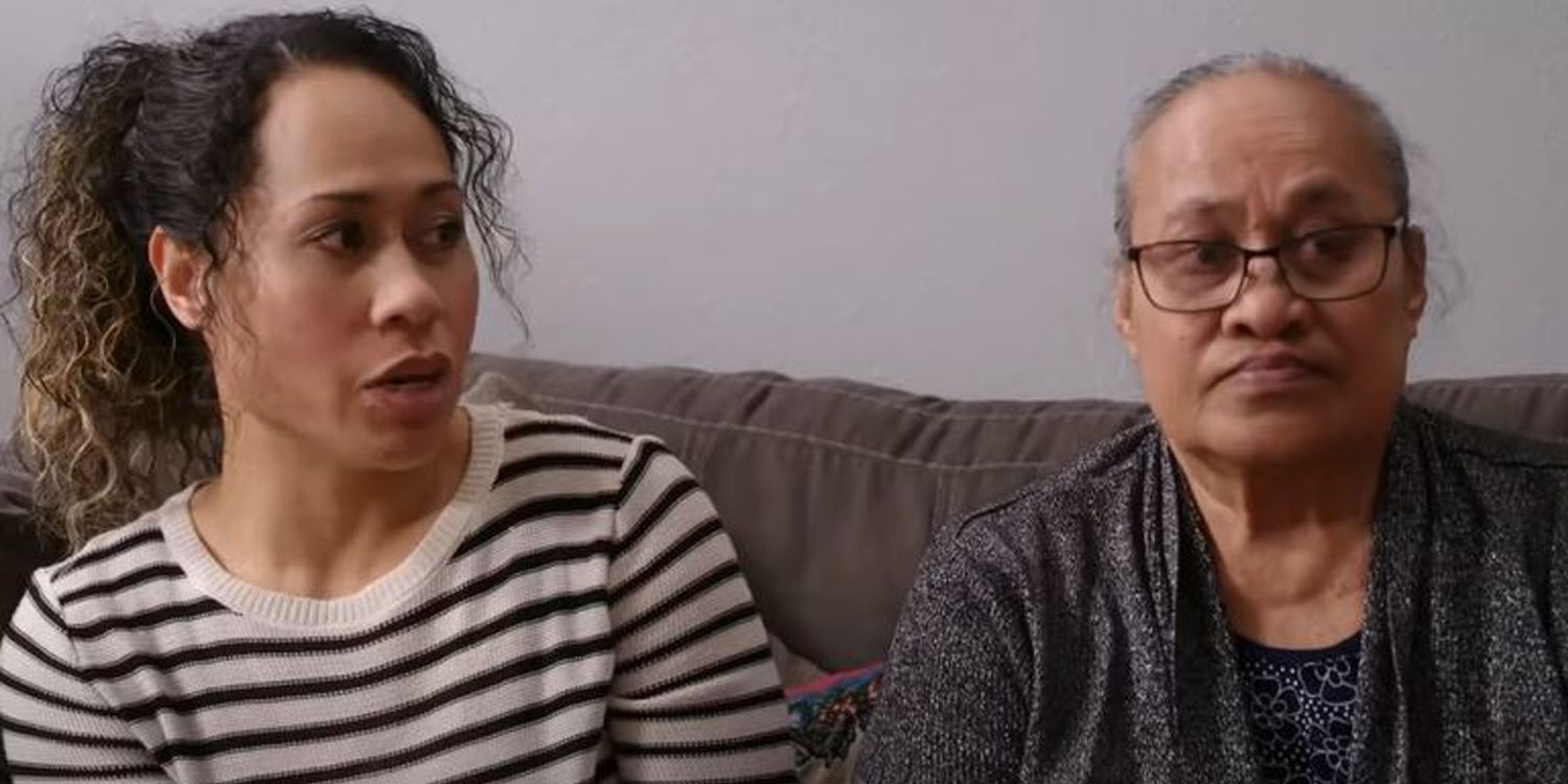 Mother and Sister of Asuelu Pulaa of 90 Day Fiance looking annoyed while talking to Kalani