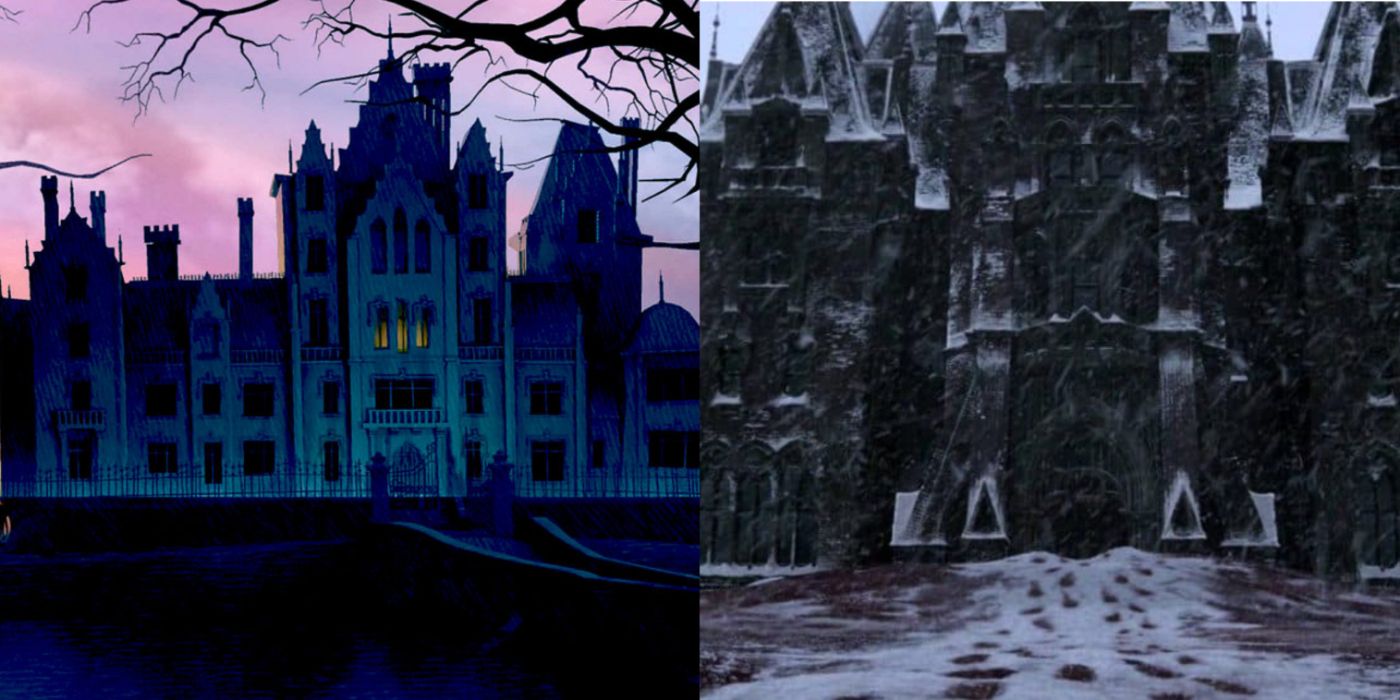 Two iconic haunted house characters featured in a split image.