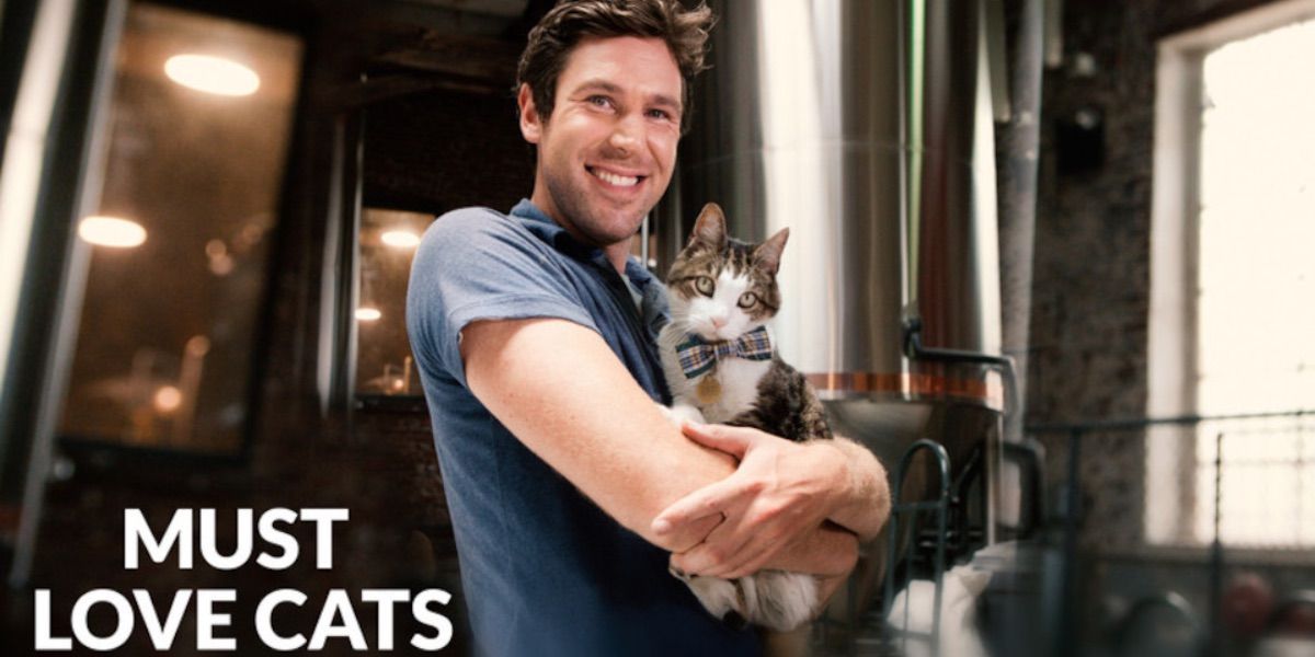 A man holds a cat in Must Love Cats 