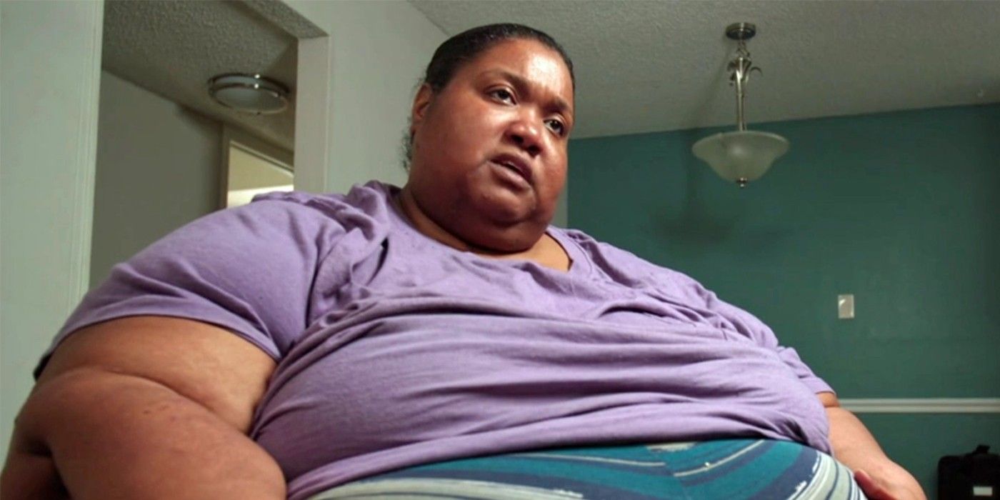 My 600 lb life's Kelly Mason wearing purple shirt 